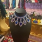 Royal Blue and Silver Glitter Plastic Jewel Flexi Necklace Royal Blue and Silver Glitter Plastic Jewel Flexi Necklace