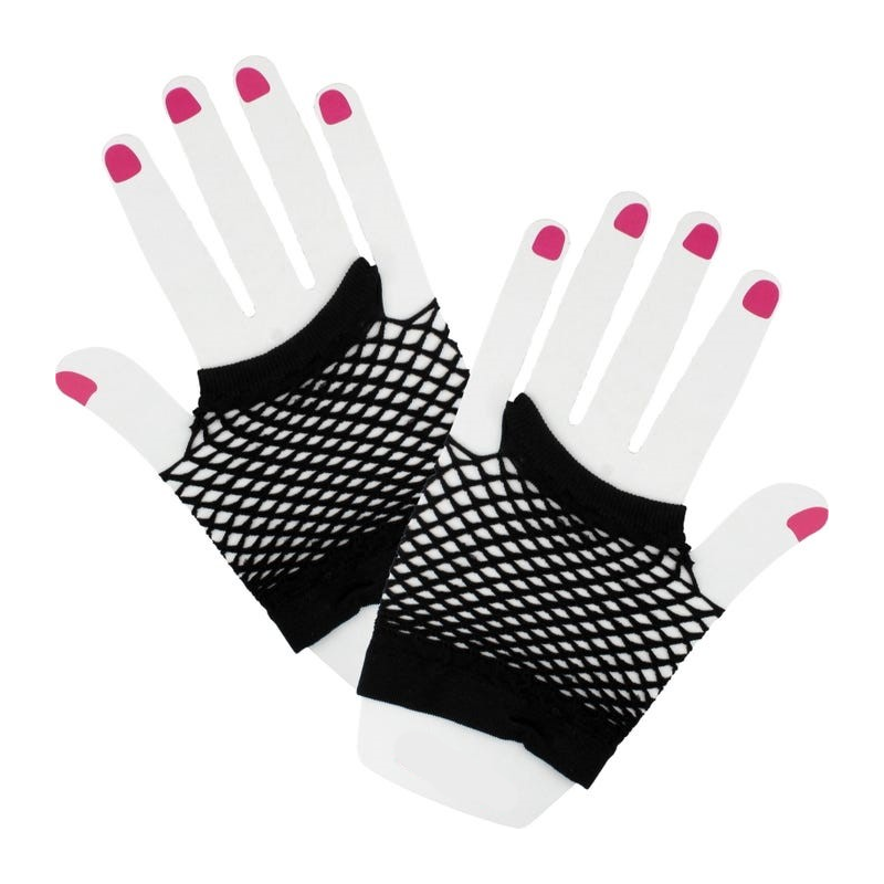 Black Fishnet Fingerless Wrist Gloves