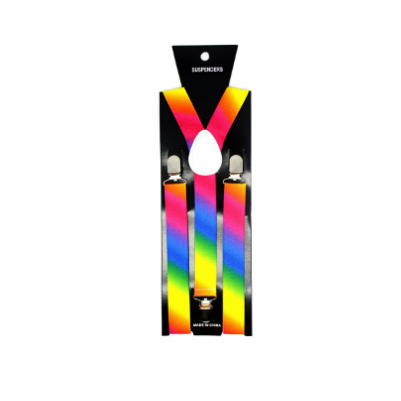 Neon Rainbow Pride Diagonal Suspenders