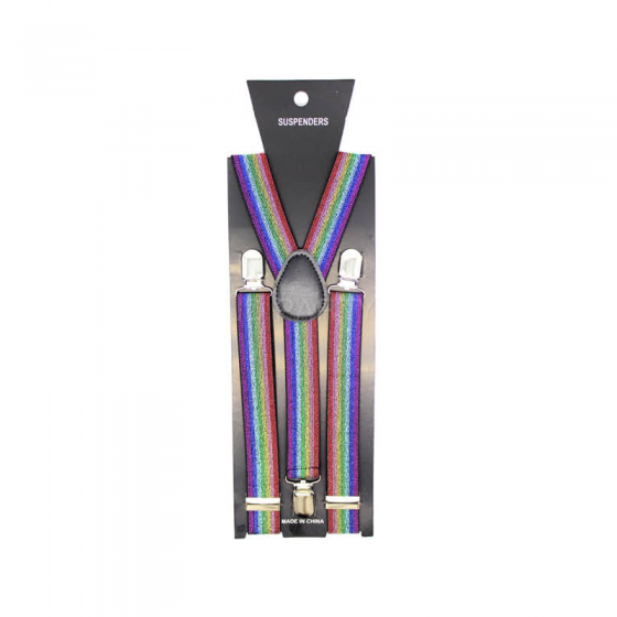 Rainbow Pride Glitter Suspenders