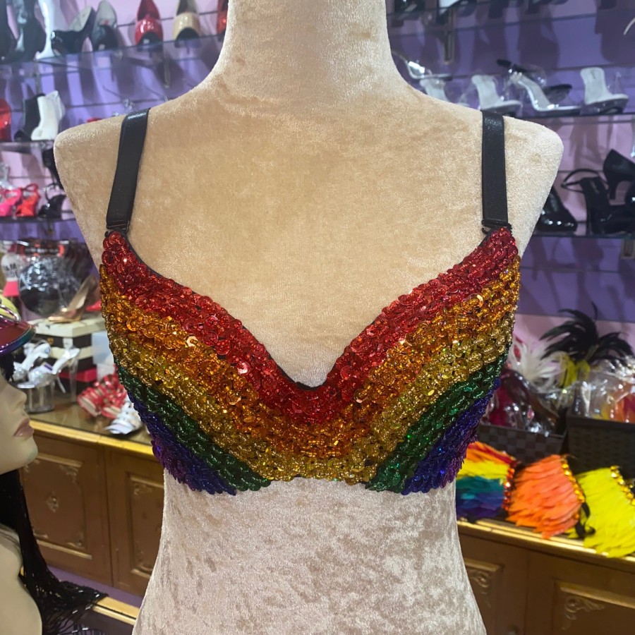 Rainbow Harlequin Sequin Bralet