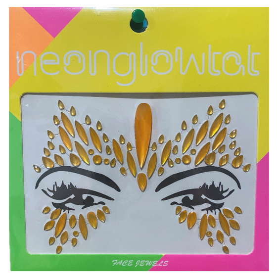 Gold Neon Glow Face Jewels-1