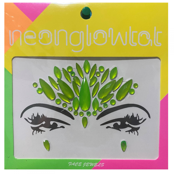 Green Neon Glow Face Jewels-1