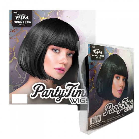 Black Short Synthetic Party Wig