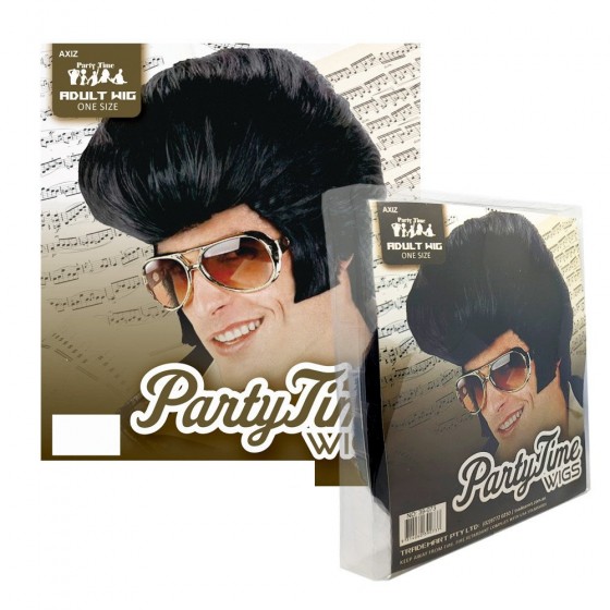 Black Elvis Party Wig