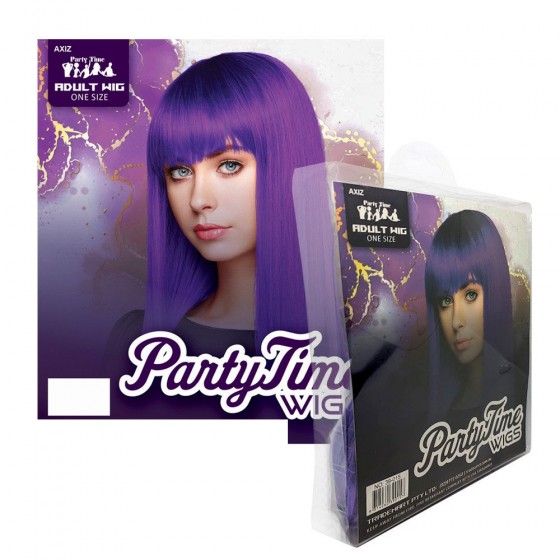 Dark Purple Long Synthetic Party Wig