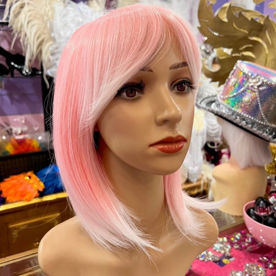 Carmen Light Pink and White Mid Length Synthetic Wig