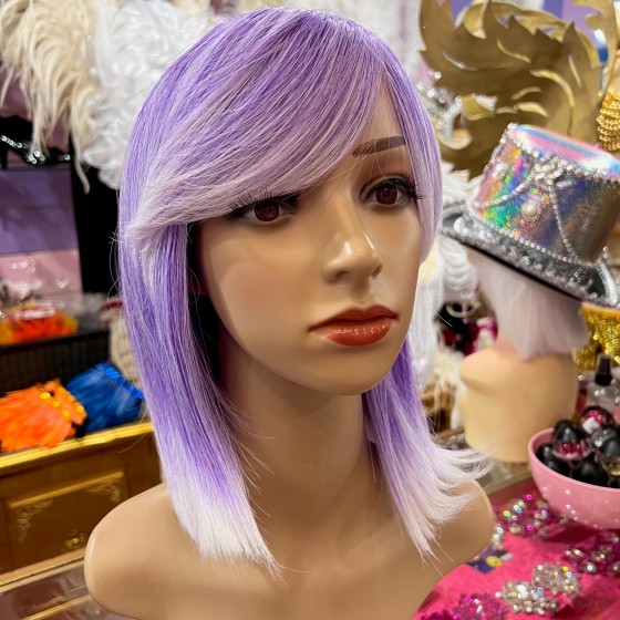 Carmen Purple and White Mid Length Synthetic Wig