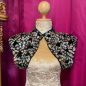 Aroura Borealis and Black Crystal Stone Cropped Jacket