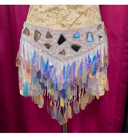 White Teardrop Sequin Skirt