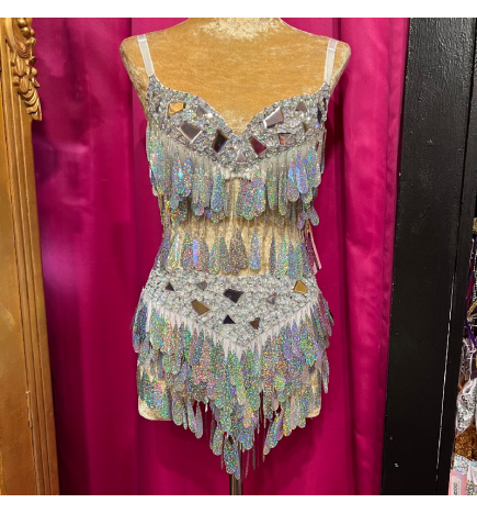 Silver Teardrop Sequin Skirt