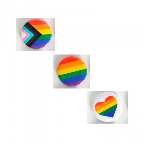 Mixed World Pride Rainbow Badges (3)