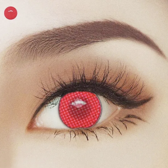 Red Mesh Contact Lenses One Year