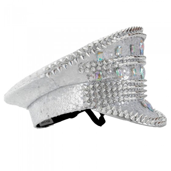Silver Studded Deluxe Captain Hat