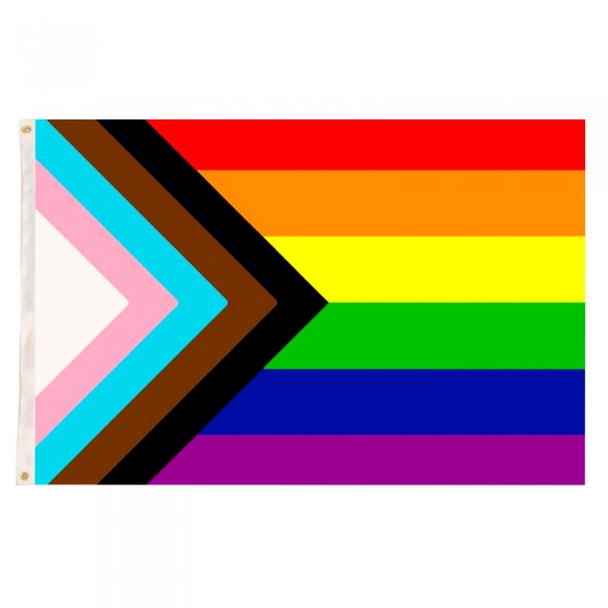 Large Rainbow Progress Pride Flag