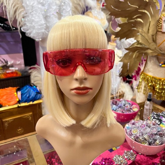 Neon Pink Transparent Sunglasses