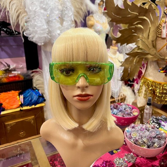 Neon Green Transparent Sunglasses