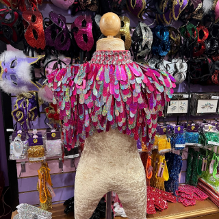 Hot Pink and Silver Teardrop Sequin & Diamante Cropped Jacket