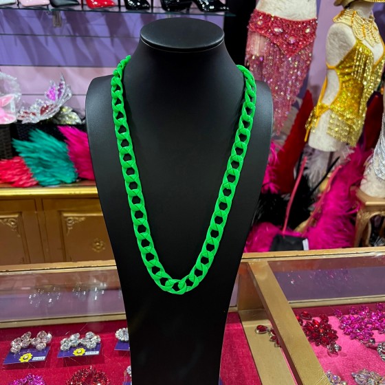 Neon Green Plastic Chain Necklace