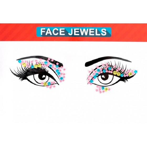 Pastel Mixed Colour Face Jewels