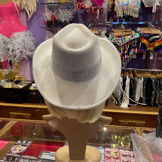White Velveteen Bride Hat