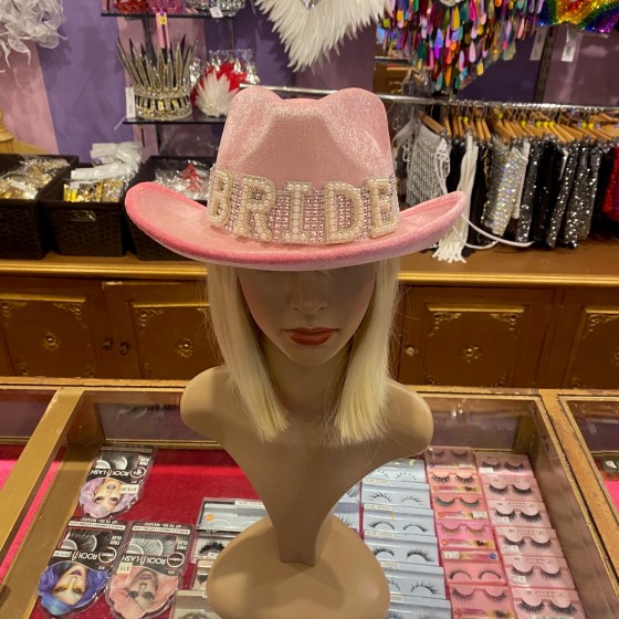 Pink Velveteen Bride Hat