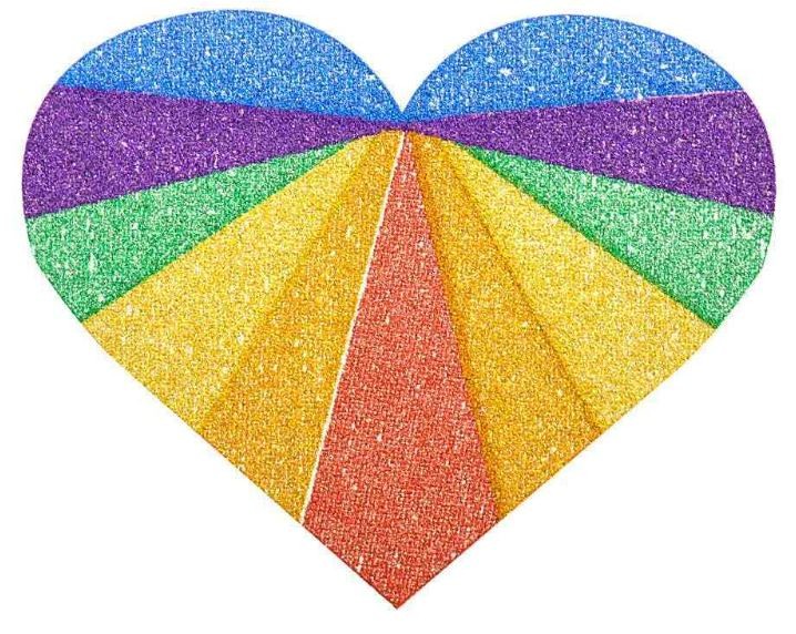 Rainbow Love Heart Body Stickers