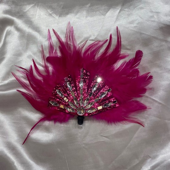 Feathered Hair Clip (Style1) Hot Pink
