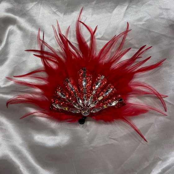 Feathered Hair Clip (Style1) Red