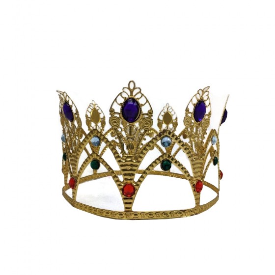 Gold Ornate Royal Crown with Crystals