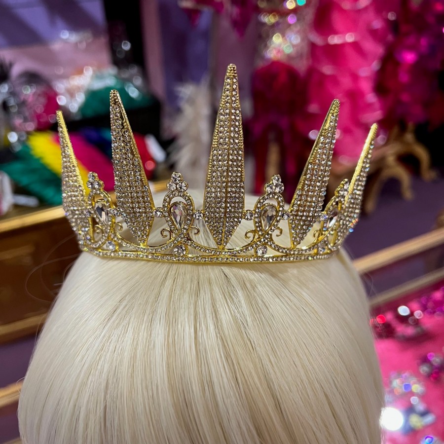 Gold Regent Tiara with Clear Crystal Stones