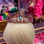 Rose Gold Floral Tiara with Aurora Borealis Crystal Stones