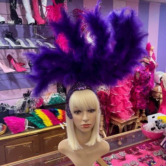 Purple Gatsby Deluxe Feathered Headpiece