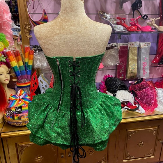 Dark Green Sequin Pixie Dress