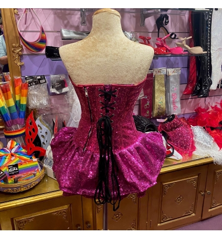 Hot Pink Sequin Pixie Dress