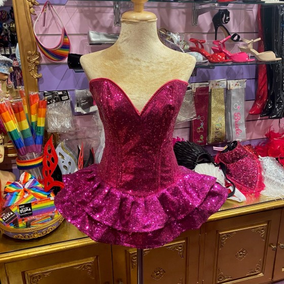 Hot Pink Sequin Pixie Dress