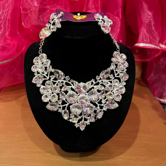 Clear Crystal Diamante Jewellery Set-8