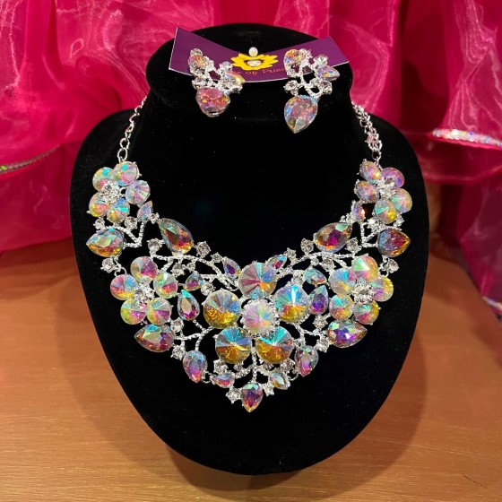 Aurora Borealis Crystal Diamante Jewellery Set-8