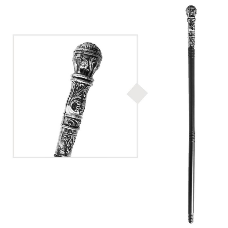 Silver and Black Collapsible Cane
