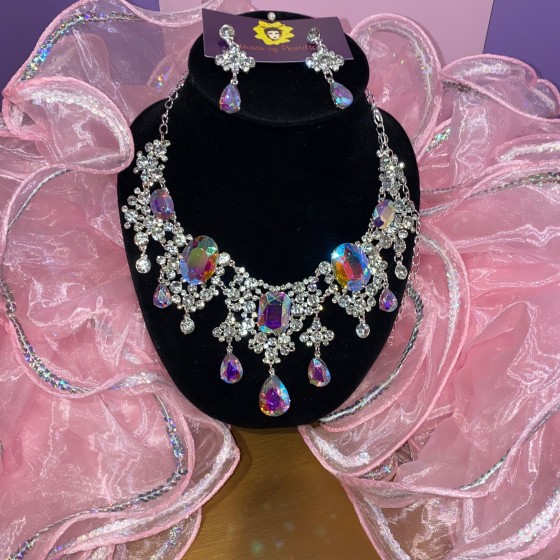 Aurora Borealis Crystal Diamante Jewellery Set-12