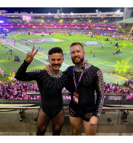 Black-Silver Lycra Bodysuit with Diamante and Silver Beaded Applique