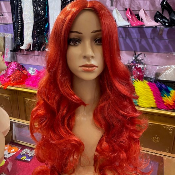 Little Mermaid Red Long Synthetic Wig