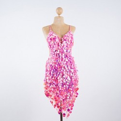 Light Pink Pop Sequin V-Line Dress