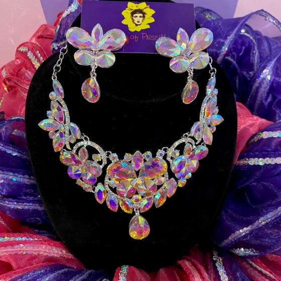Aurora Borealis Crystal Diamante Jewellery Set-5