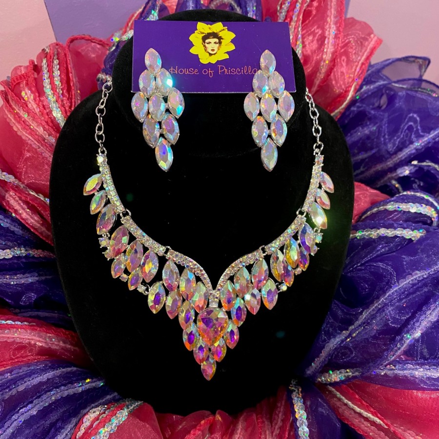 Aurora Borealis Crystal Diamante Jewellery Set-4