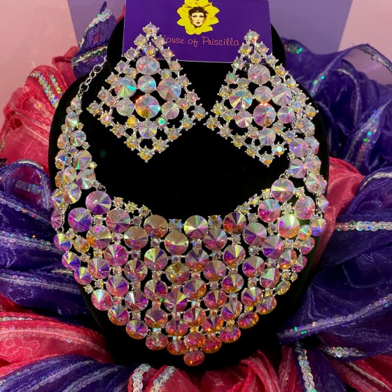 Aurora Borealis Crystal Diamante Jewellery Set-7