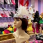Deluxe Headband 1920's with Feather and Sequin Trim Deluxe Headband 1920's with Feather and Sequin Trim