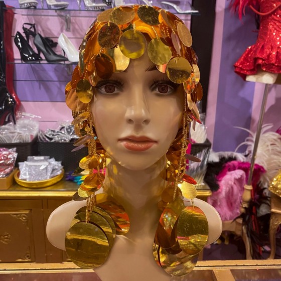 Gold 1920's Penny Sequin Headpiece
