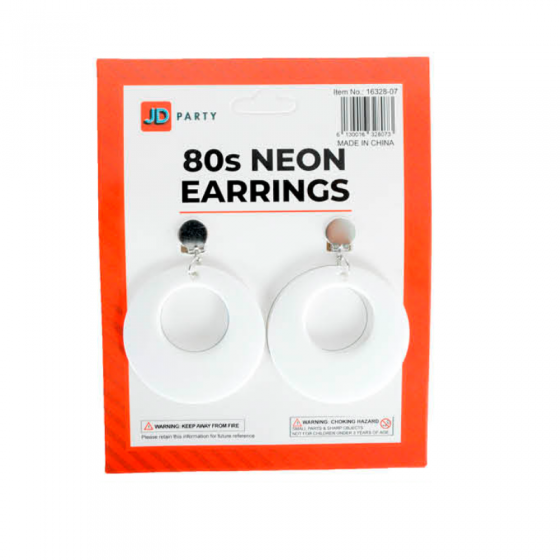 White 80's Earrings
