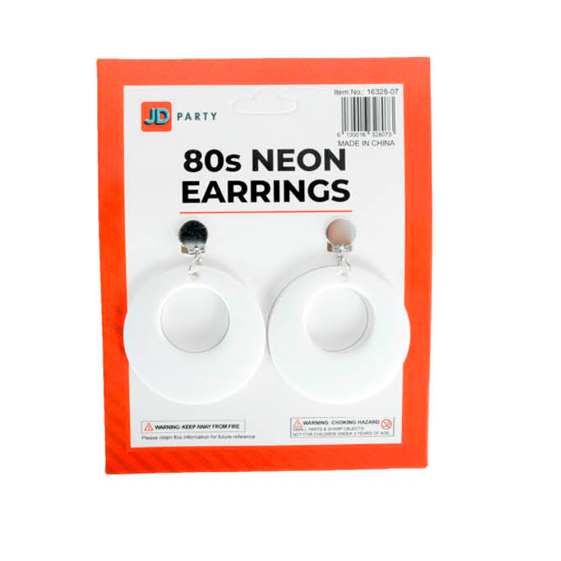 White 80's Earrings